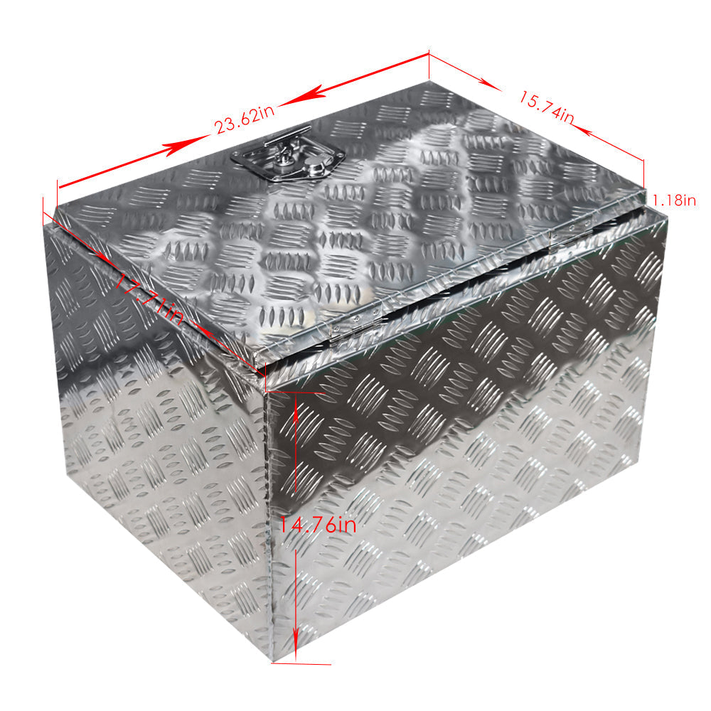 24" X 17 " X 18" Cuboid Aluminum Underbody Storage Tool Box for RV Trailer Truck Lab Work Auto 