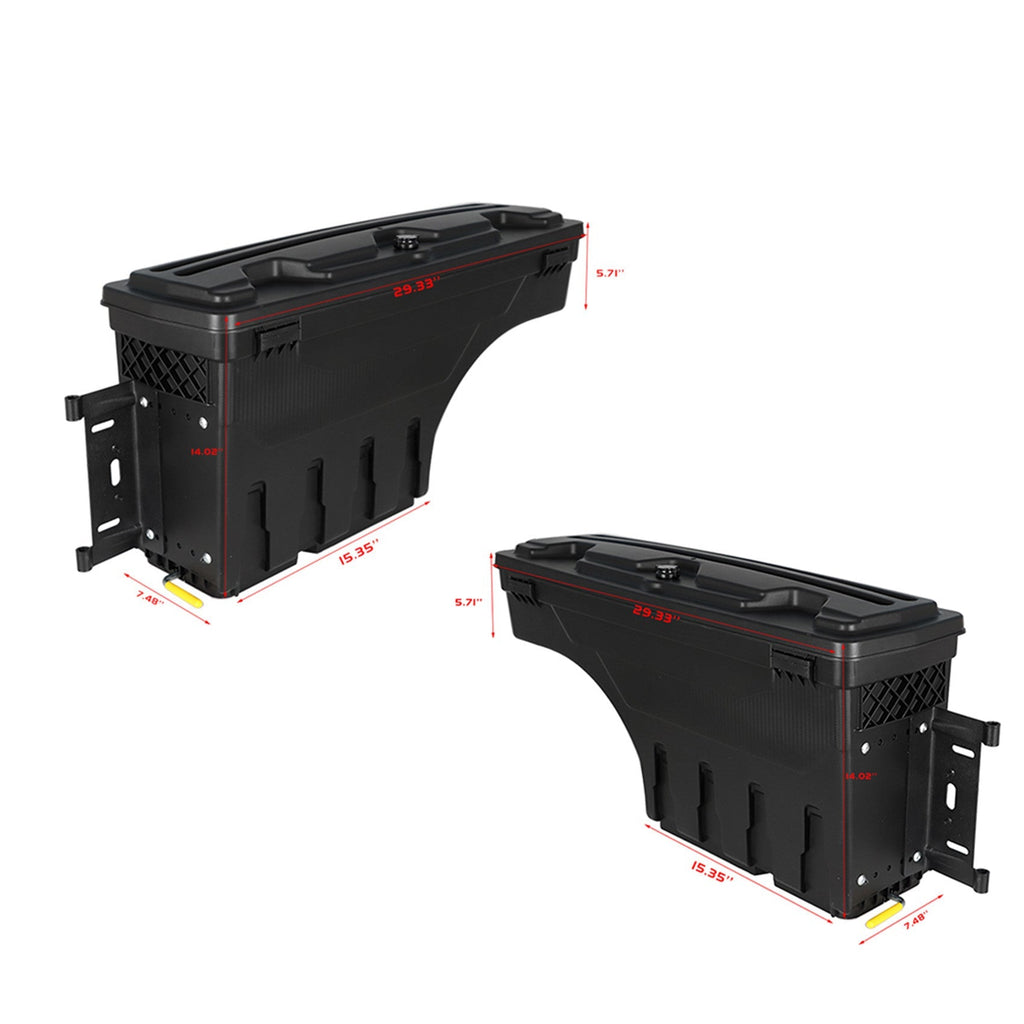 2PCS Rear Left & Right Truck Bed Storage Box Toolbox For 2007-2020 Toyota Tundra Lab Work Auto