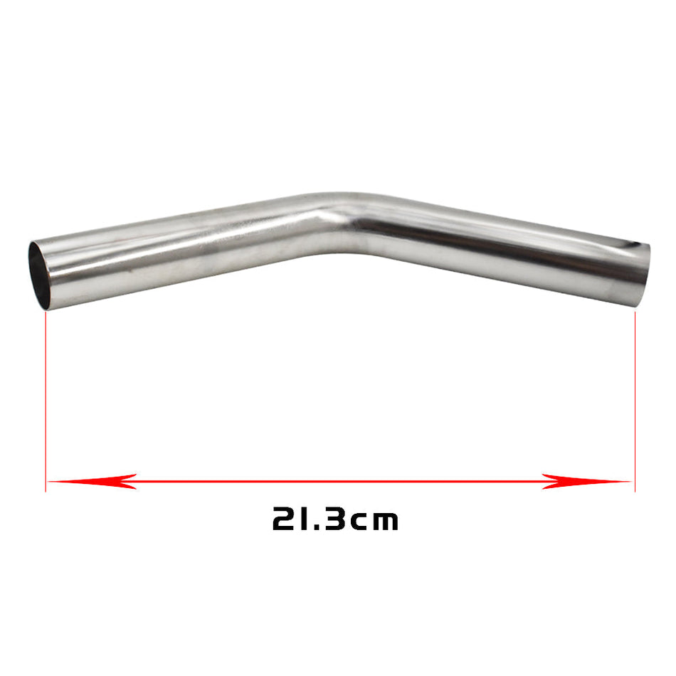 2Pcs 2.5"(63mm) 45 Degree T-304 Stainless Steel Exhaust Tube Pipe Piping Tubing Lab Work Auto