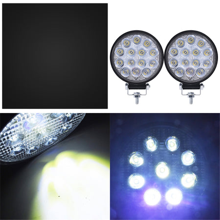 2X 4''Inch 42W Led Flood Round Work Light Offroad Truck Car SUV ATV Driving Lamp Lab Work Auto