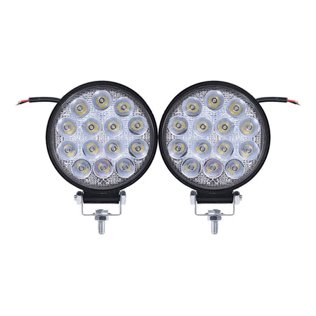 2X 4''Inch 42W Led Flood Round Work Light Offroad Truck Car SUV ATV Driving Lamp Lab Work Auto