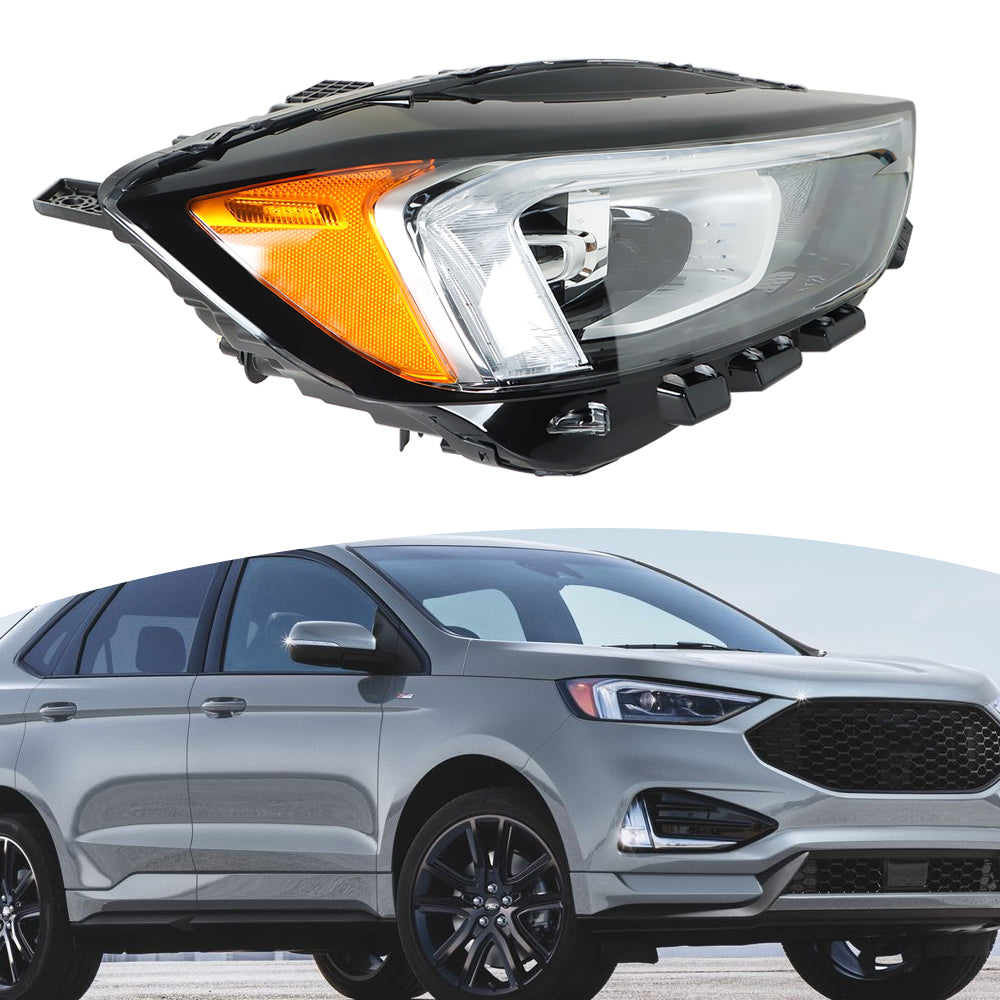 Right Side Headlight Lamp Full LED w/ DRL Black Housing For 2019-2021 Ford Edge