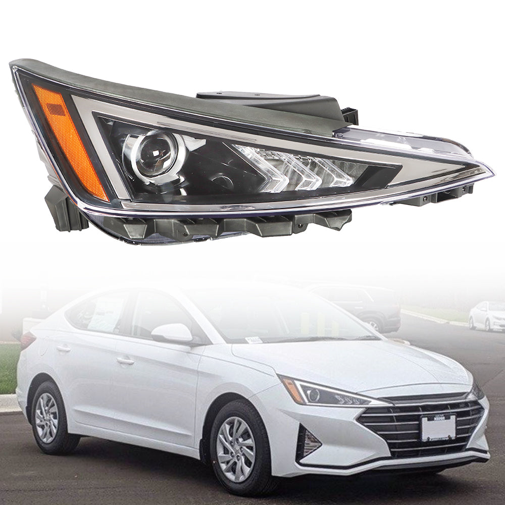 Passenger Side Headlight Assembly For 2019-20 Hyundai Elantra Headlamps Halogen