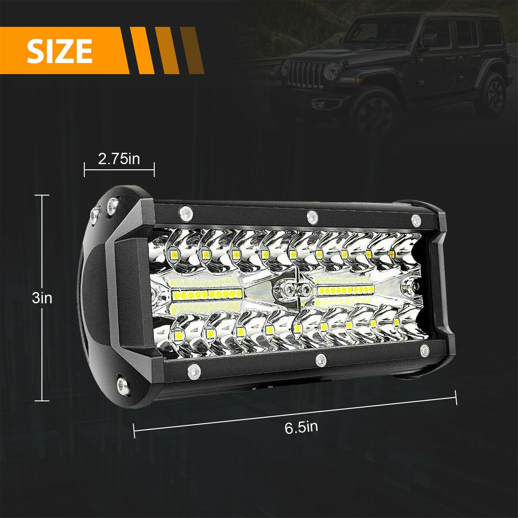 2x 7inch LED Work Light Bar Flood Spot Combo Fog Lamp Offroad Driving Truck 800W Lab Work Auto