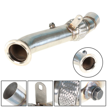 3.5" Turbo Catless Downpipe For N55 535i 640i 740Li F01/F10/F11/F07 F12/F13 Lab Work Auto