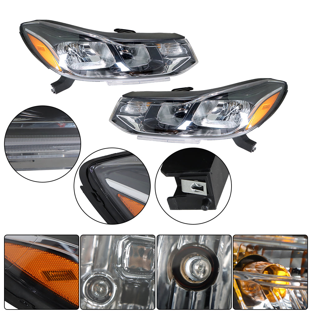 Pair Headlight For 2017-2018 2019 Chevrolet Trax LS Composite Passenger&Driver