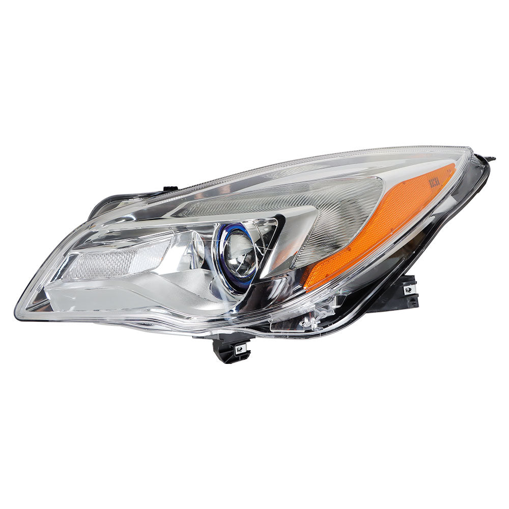 Left Side Headlight For 2014-2017 Buick Regal Projector Halogen Chrome Housing