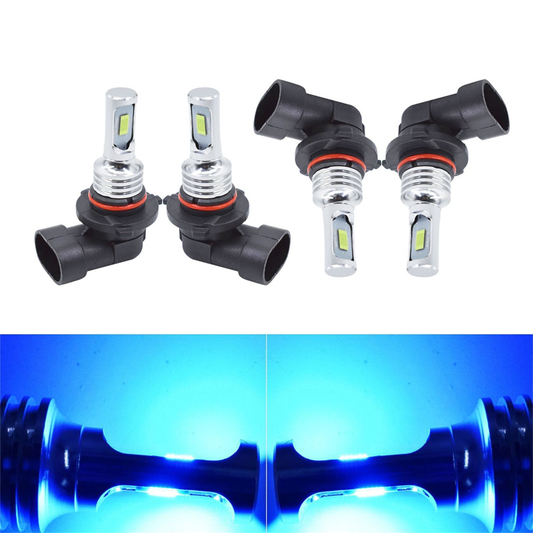 4 PSC Combo 9005 9006 LED Headlight Bulbs Kit High&Low Beam  35W 8000K Lab Work Auto