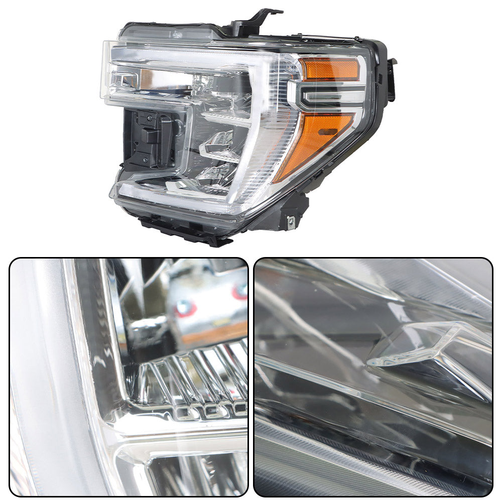 Driver Left Side Headlight For 2019-2021 GMC Sierra 1500 Halogen w/ DRL Headlamp