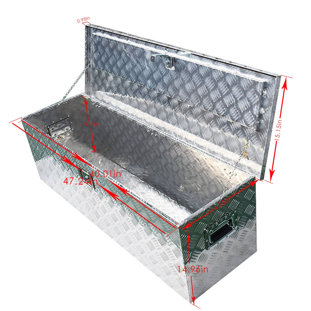 49" Heavy Duty Aluminum Tool Box Pickup Truck Trailer Storage Underbody+Handle Lab Work Auto