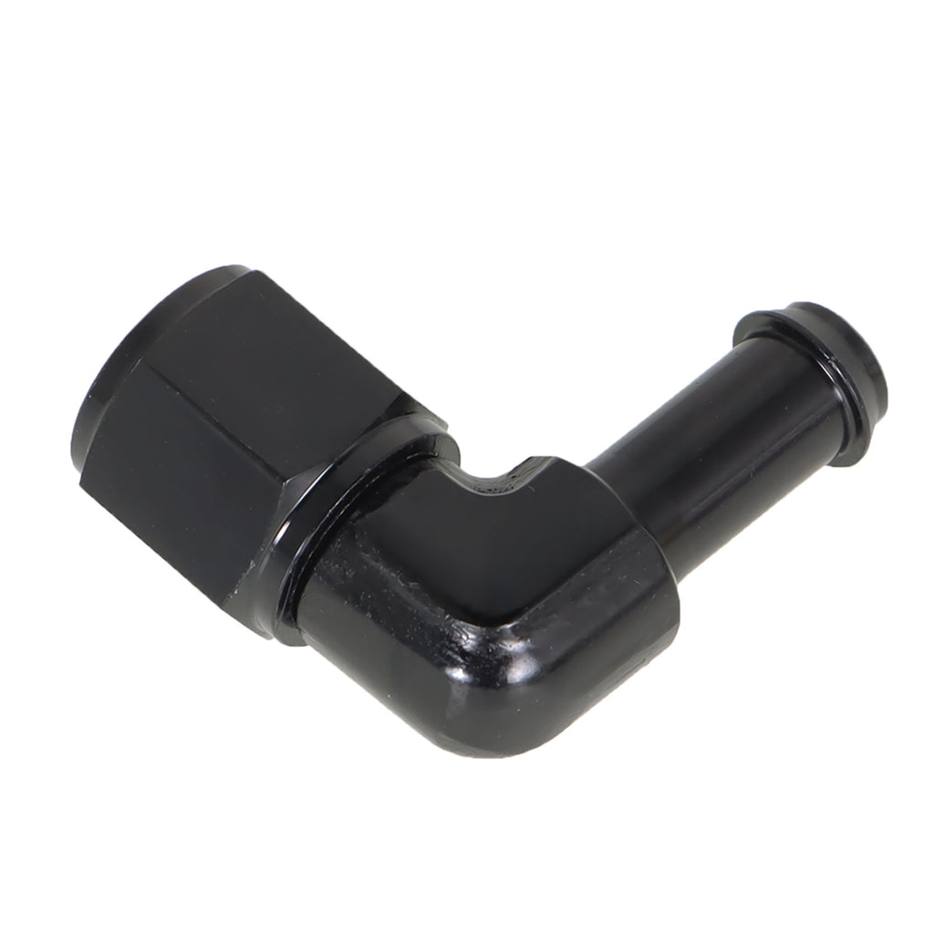 labwork 3/8 Inch 90 Degree Female Hose Barb Fuel Fittings 6AN Hose Adapter Black Anodized