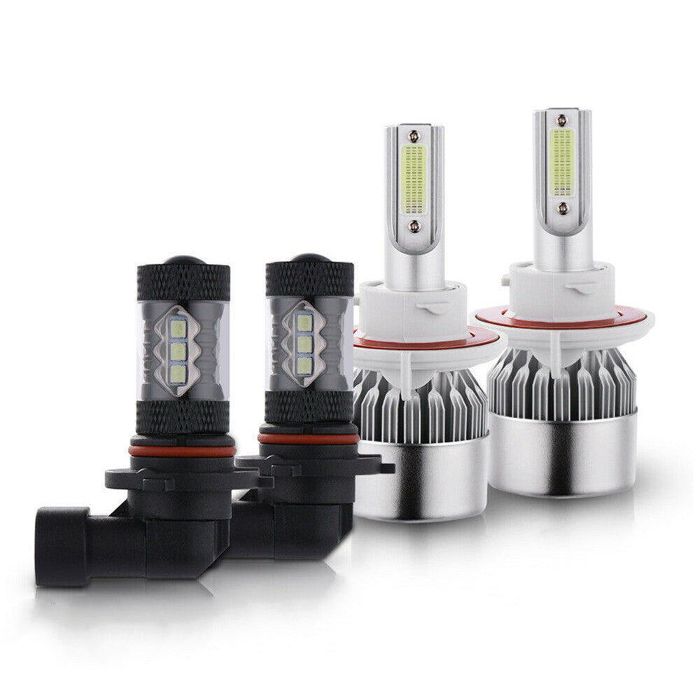 4x 8000K LED Headlight Hi/Lo + Fog Light Bulbs Combo For 2004-2014 Ford F-150 Lab Work Auto