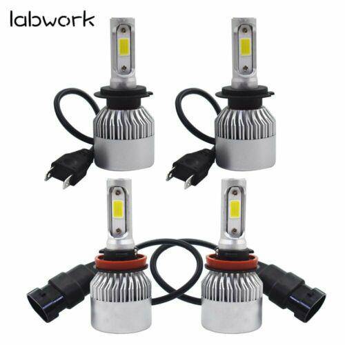 4x Kit High Low Beam Total 3400W 510000LM 6500K  Combo H11 H7 LED Headlight Bulb Lab Work Auto