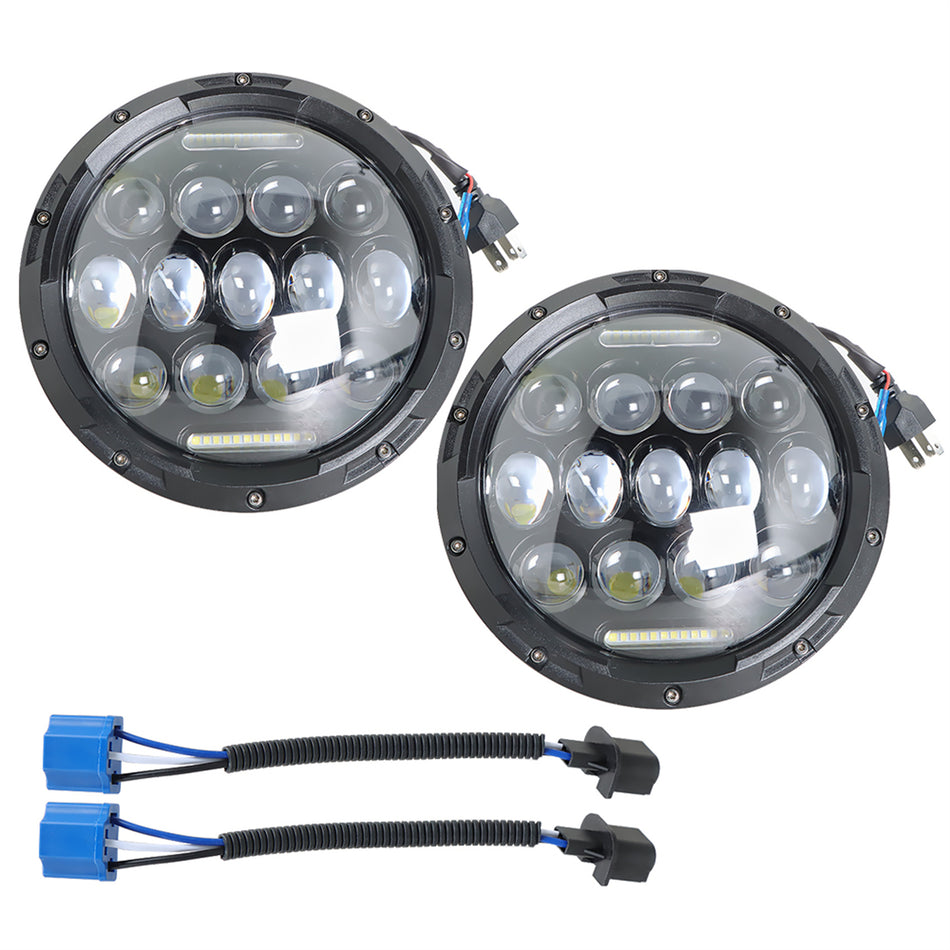 labwork LED Headlights Headlamps 7 Round Daytime Running Light Replacement for Jeep Wrangler JK TJ LJ CJ Wrangler