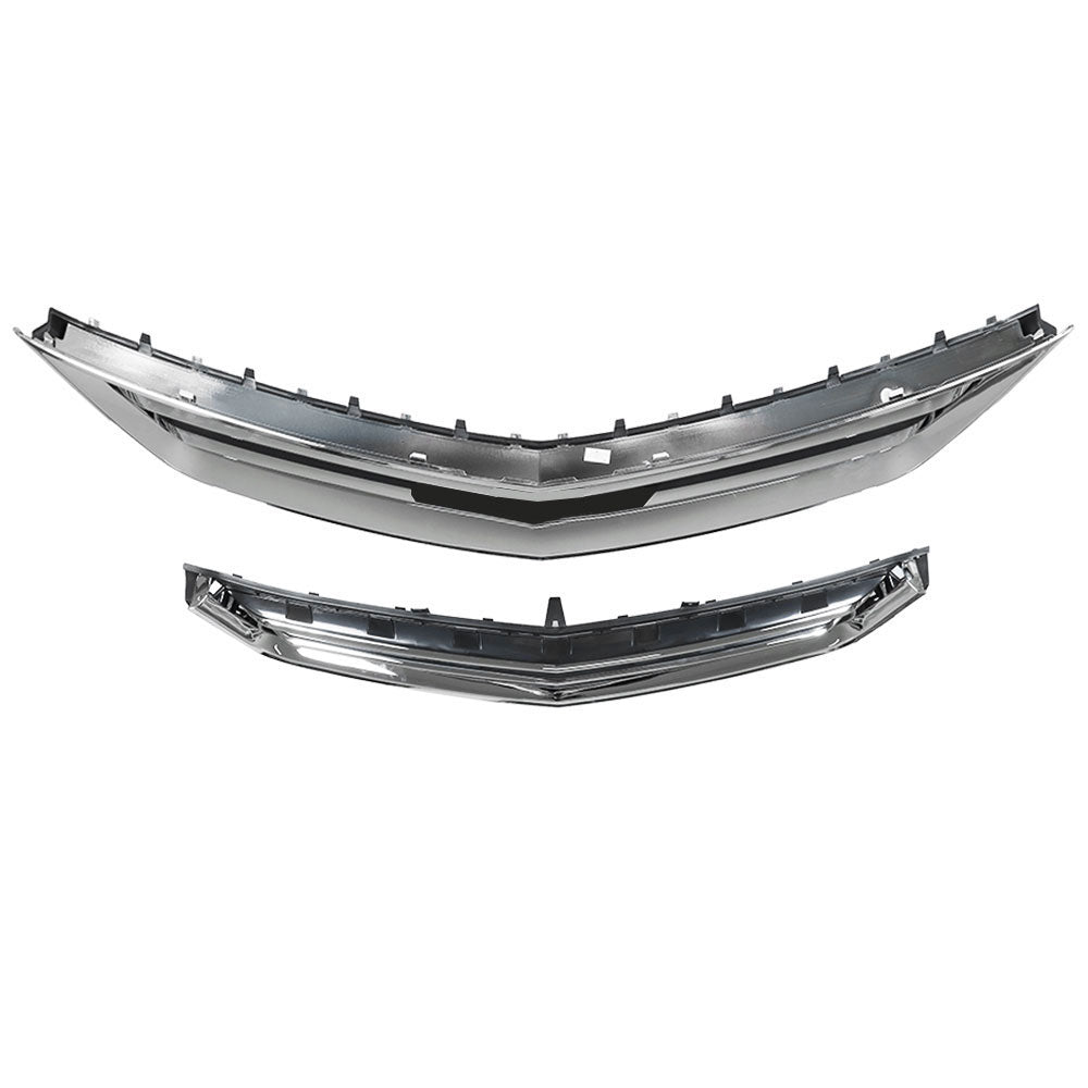 Labwork Front Grille For 2014-2020 Chevrolet Impala Black Chrome Upper Lower Plastic