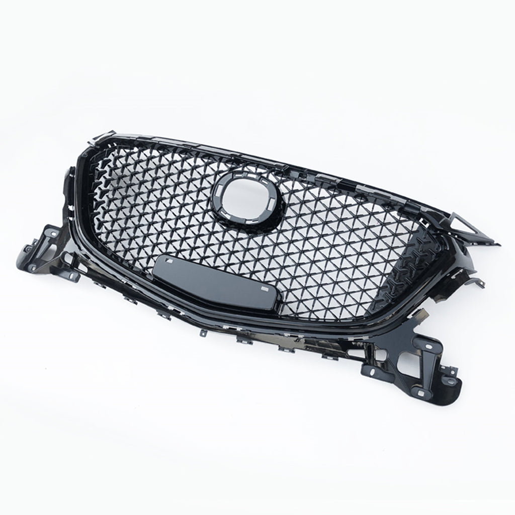 Labwork Front Bumper Upper Grille Honeycomb Grill For 2017 2018 Mazda 3 Axela W/o Sensor Hole