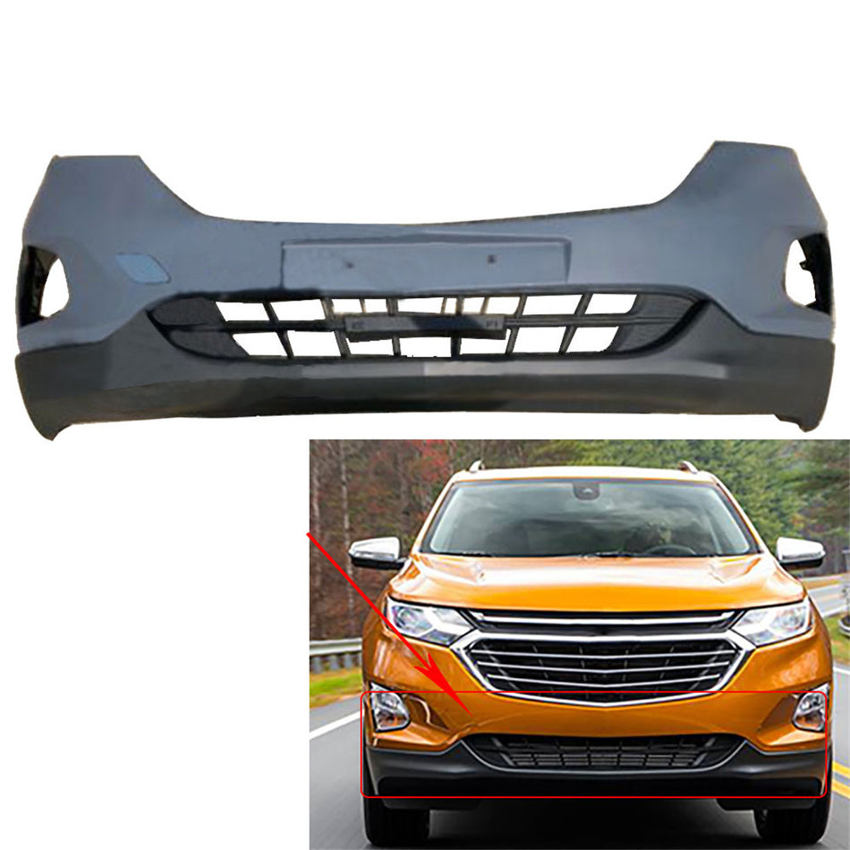 Front bumper Cover Replacement Integrated Fit for Chevy Chevrolet Equinox 2018 2019