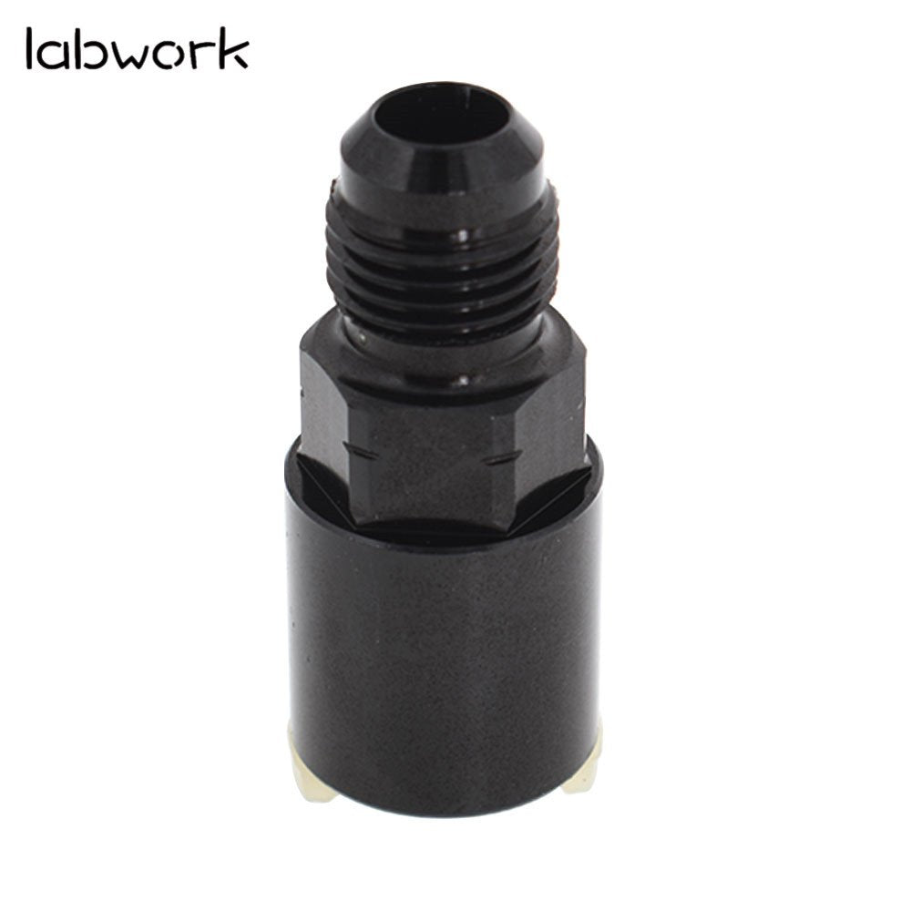 -6AN AN6 Fuel Adapter Fitting to 3/8 Quick Connect LS W/ Clip Female Black GM Lab Work Auto