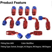 Load image into Gallery viewer, 6AN Fuel Line Hose Kit, 20FT Nylon Stainless Steel Braided Fuel Line Oil/Gas/Fuel Hose with 10PCS 6AN Swivel Fuel Hose Ends Fitting Adapter Kit Lab Work Auto 