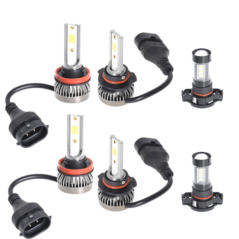 6x 6000K Mini LED Headlight + Fog Light Bulbs For Chevy Suburban Tahoe 2007-14 Lab Work Auto