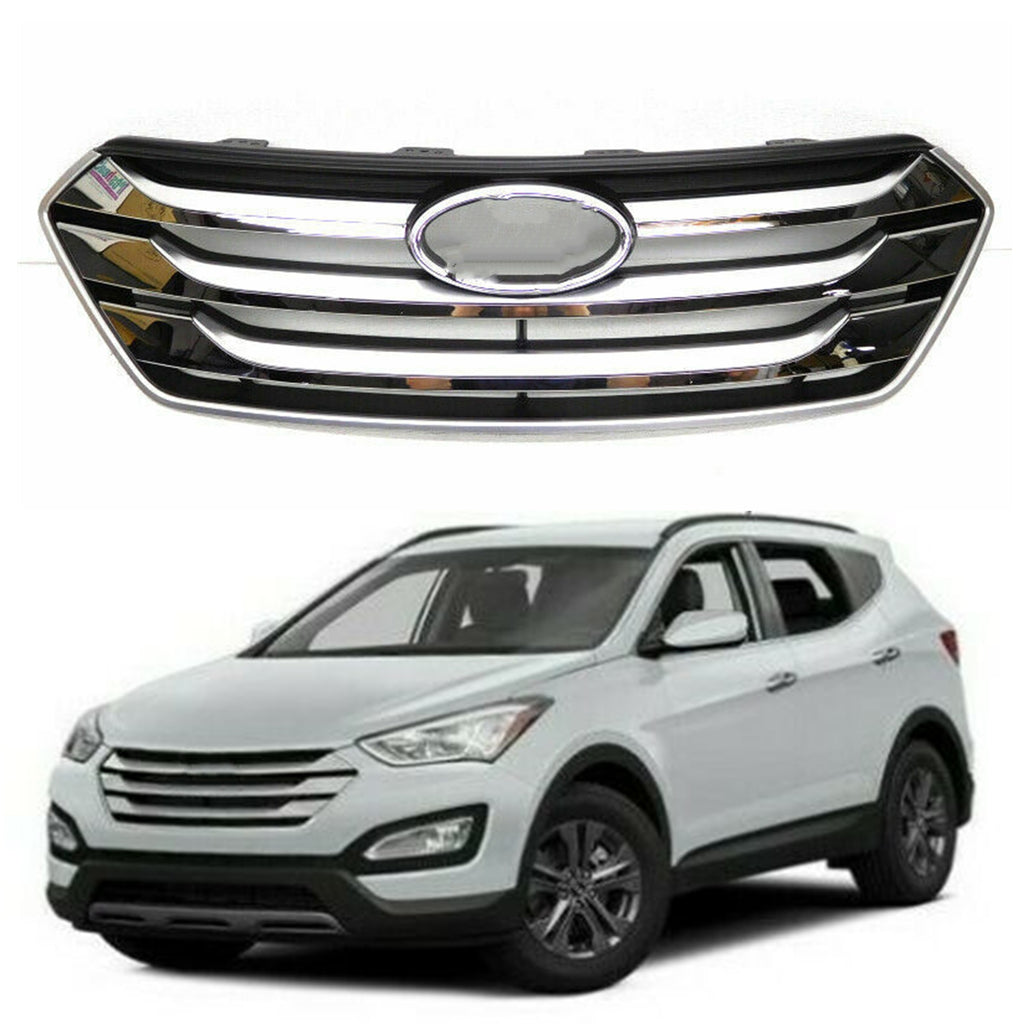 Chrome Front Bumper Grille For 2013-2016 Hyundai Santa Fe Sport