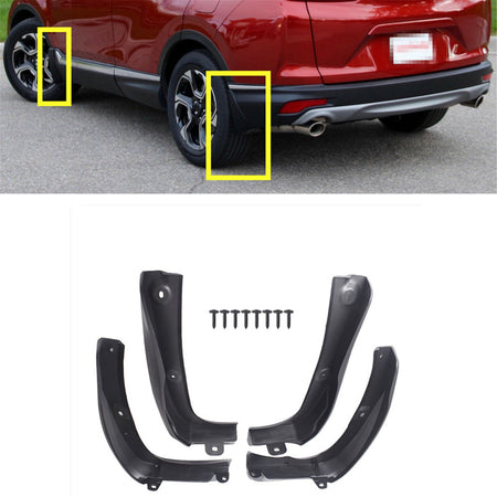 ABS Black Plastic Mud Flaps Splash Guard Mudguard Set For Honda CRV 2017-2021 Lab Work Auto