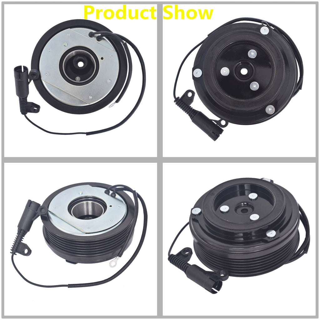 AC Compressor CVC Clutch Kit Pulley Coil For 02 - 08 Mini Cooper 6 Groove 1.6L Lab Work Auto