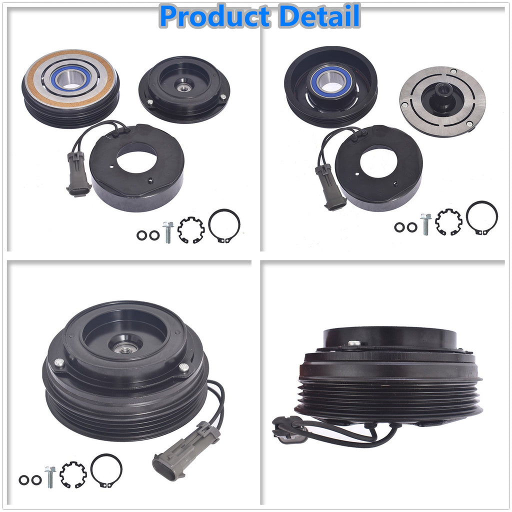 AC Compressor Clutch Kit Coil Pulley For 00 -13 Chevrolet Silverado 1500 4.8L Lab Work Auto