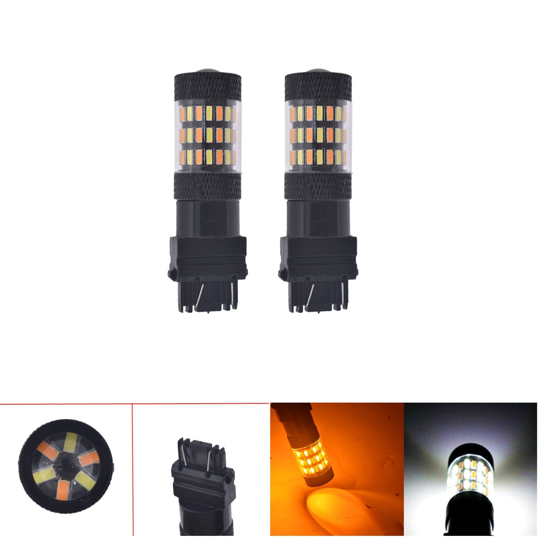 Amber/White Switchback LED Turn Signal Light Bulbs For Chevy Silverado 1500 2500 Lab Work Auto