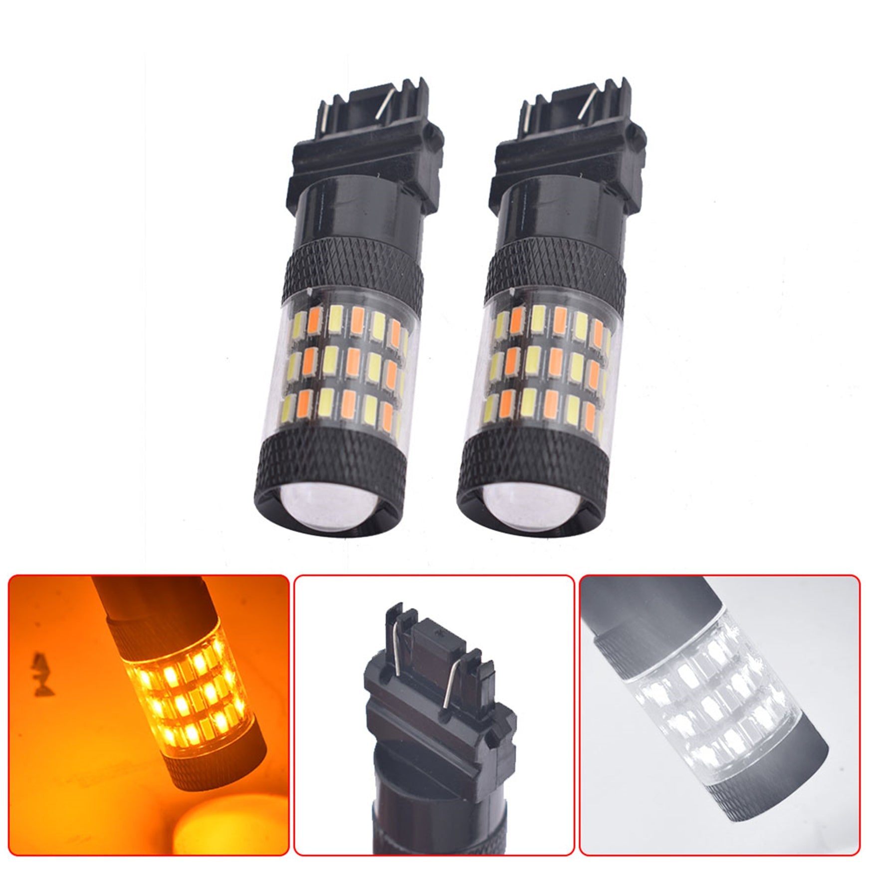 Amber/White Switchback LED Turn Signal Light Bulbs For Chevy Silverado 1500 2500 Lab Work Auto