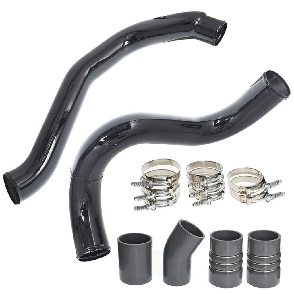 Black For 2003-2007 Ford 6.0L Powerstroke Turbo Intercooler Pipe and Boot Kit Lab Work Auto