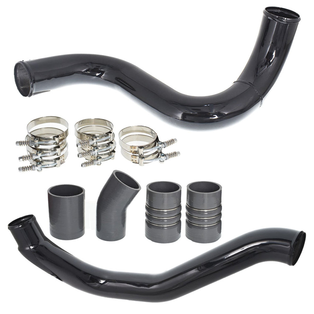 Black For 2003-2007 Ford 6.0L Powerstroke Turbo Intercooler Pipe and Boot Kit Lab Work Auto