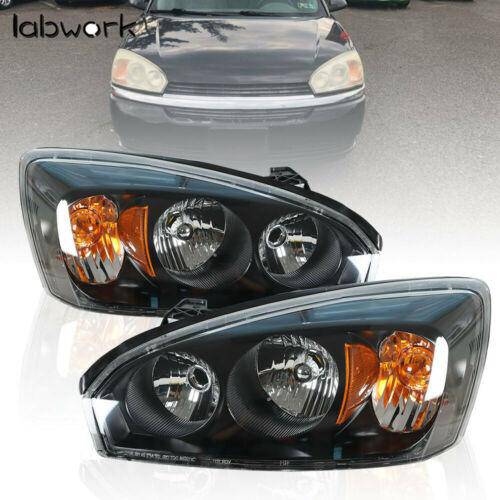 Black Housing Headlights For 2004-2008 Chevy Malibu Halogen Headlamps Right&Left Lab Work Auto