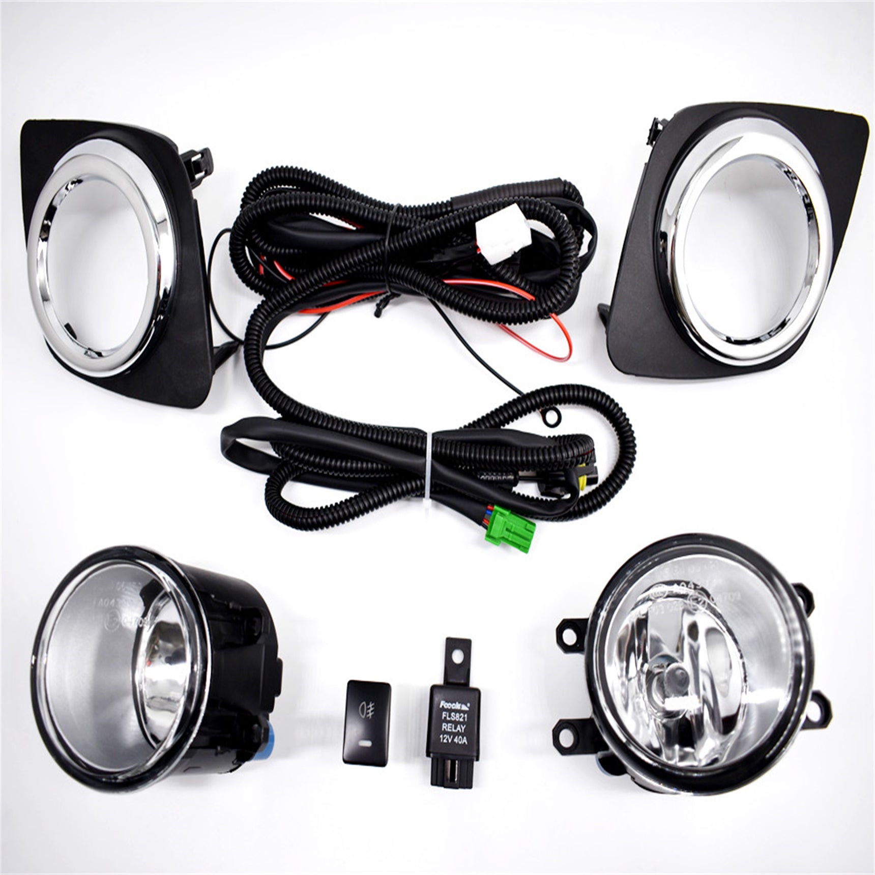 Bumper Chrome Fog Lights W/bulb+harness+switch For 2009-2012 Toyota Rav4 Lab Work Auto