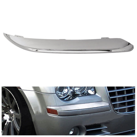 Bumper Trim For 2005 06 07 08 09 10 Chrysler 300 5.7L Front Right Plastic Chrome Lab Work Auto