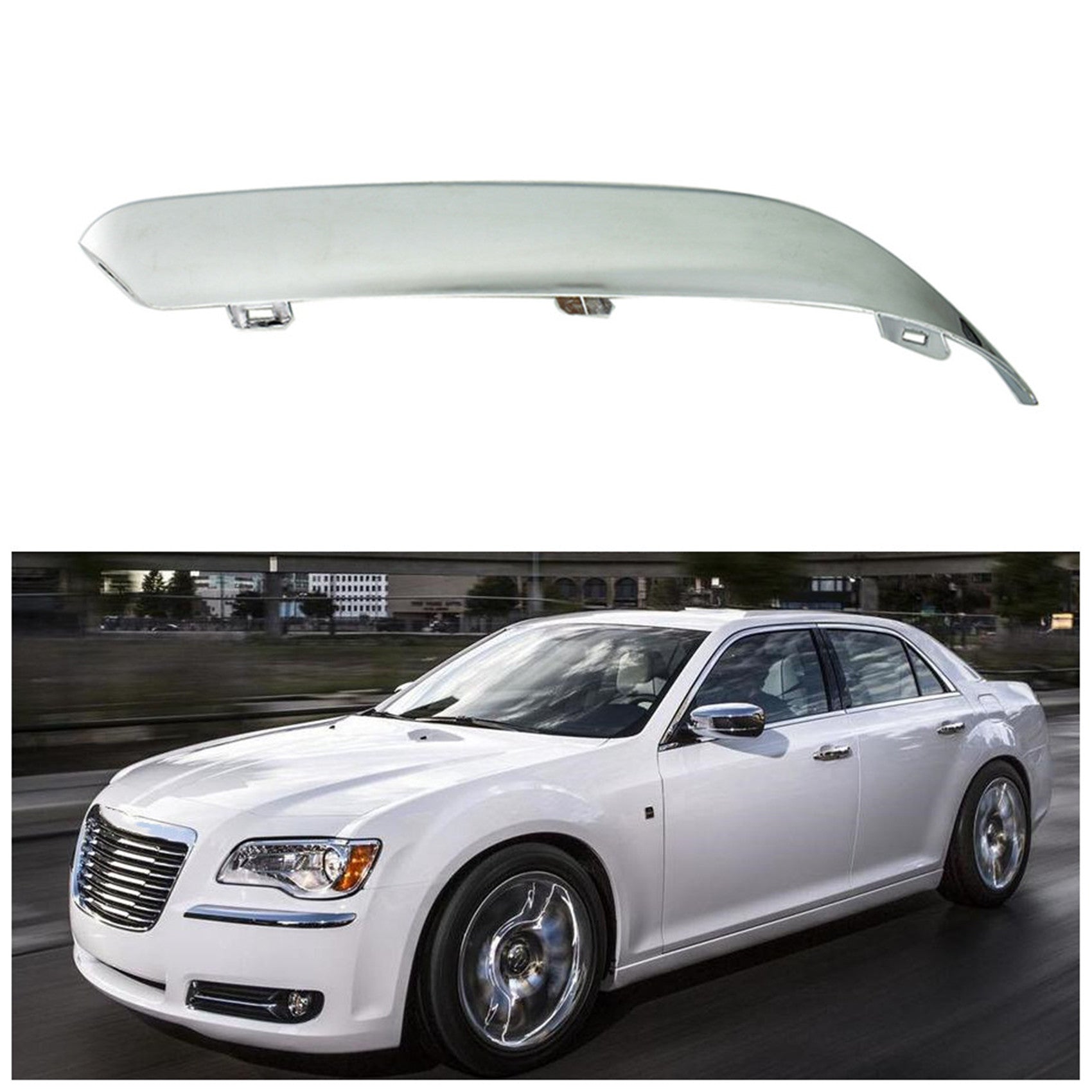 Bumper Trim For 2005-2010 5.7L Chrysler 300 Mdls Front LH Bumper Strip Plastic Lab Work Auto