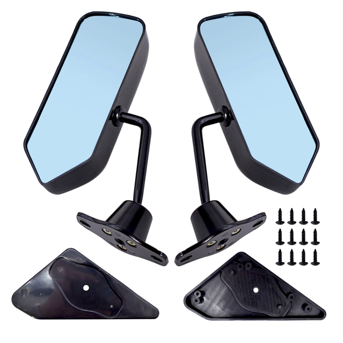 Car Racing Rearview Side Wing Mirrors Convex Glass X 2  Black Universal F1 Style Lab Work Auto