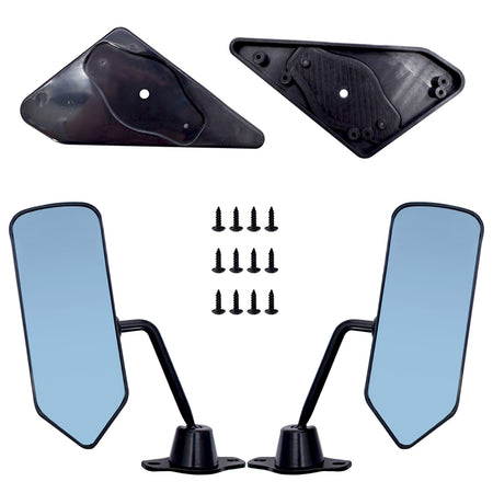 Car Racing Rearview Side Wing Mirrors Convex Glass X 2  Black Universal F1 Style Lab Work Auto