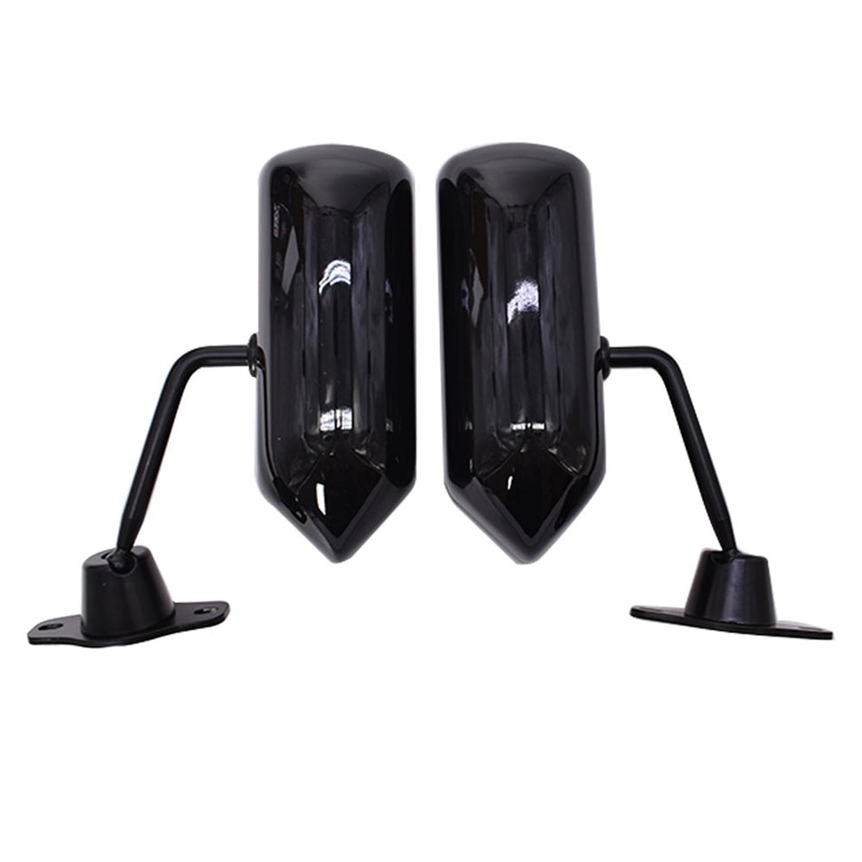 Car Racing Rearview Side Wing Mirrors Convex Glass X 2  Black Universal F1 Style Lab Work Auto