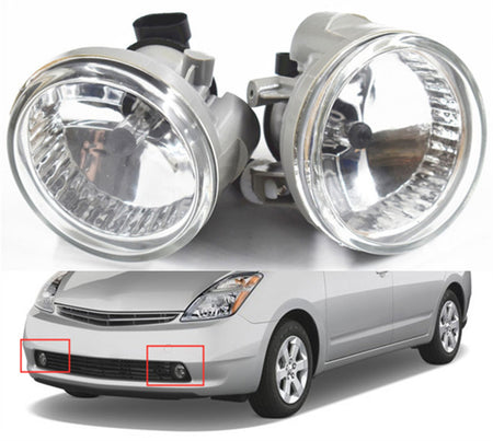 Clear Bumper Driving Fog Lights For 04 05 06 07 Toyota Highlander Echo Prius Lab Work Auto