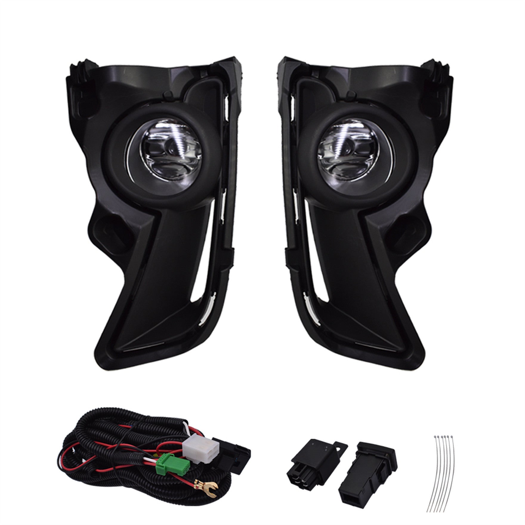 Clear Fog Light Front Bumper Lamps+Wiring+Switch For 17 18 19 Toyota Highlander Lab Work Auto