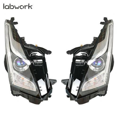 Clear Lens Halogen Projector Headlight Fit For 2013-2018 Cadillac ATS Right&Left Lab Work Auto