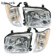 Load image into Gallery viewer, Clear Lens Headlights for 2005 2006 Toyota Tundra 2005-2007 Sequoia Pair Chrome Lab Work Auto