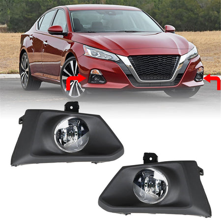 Driver+Passenger Side Fog Lights Assembly w/Switch For 2019-2020 Nissan Altima Lab Work Auto