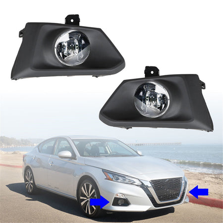 Driver+Passenger Side Fog Lights Assembly w/Switch For 2019-2020 Nissan Altima Lab Work Auto