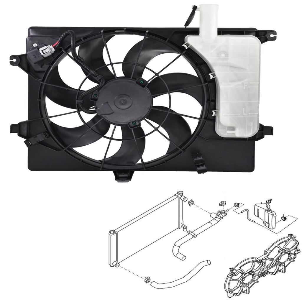 Engine Radiator Cooling Fan Assembly fits for 2011-2013 Hyundai Elantra Lab Work Auto