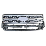 FOR Ford Explorer Limited XLT 2018 2019 Front Upper Grille Grill Silver & Black