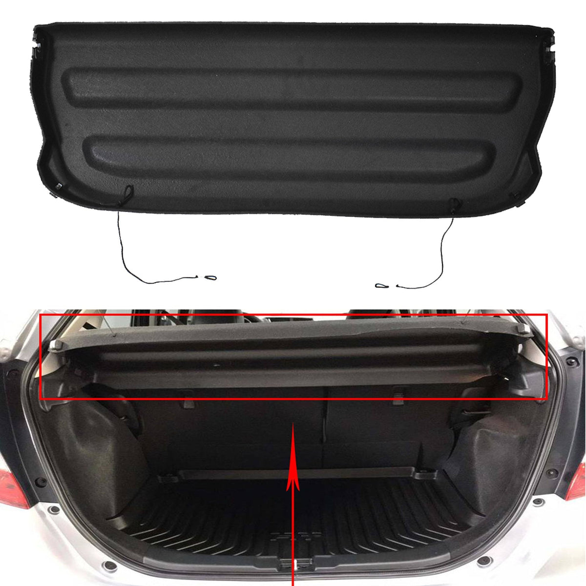 Fit For Honda Fit 15-19 Non-Retractable Cargo Cover Shield Shade Privacy Tonneau Lab Work Auto