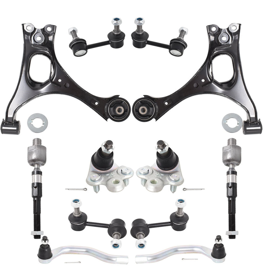 For 06-11 Honda Civic Control Arm Ball Joint Sway Bar TieRod Kit Non-Si Lab Work Auto