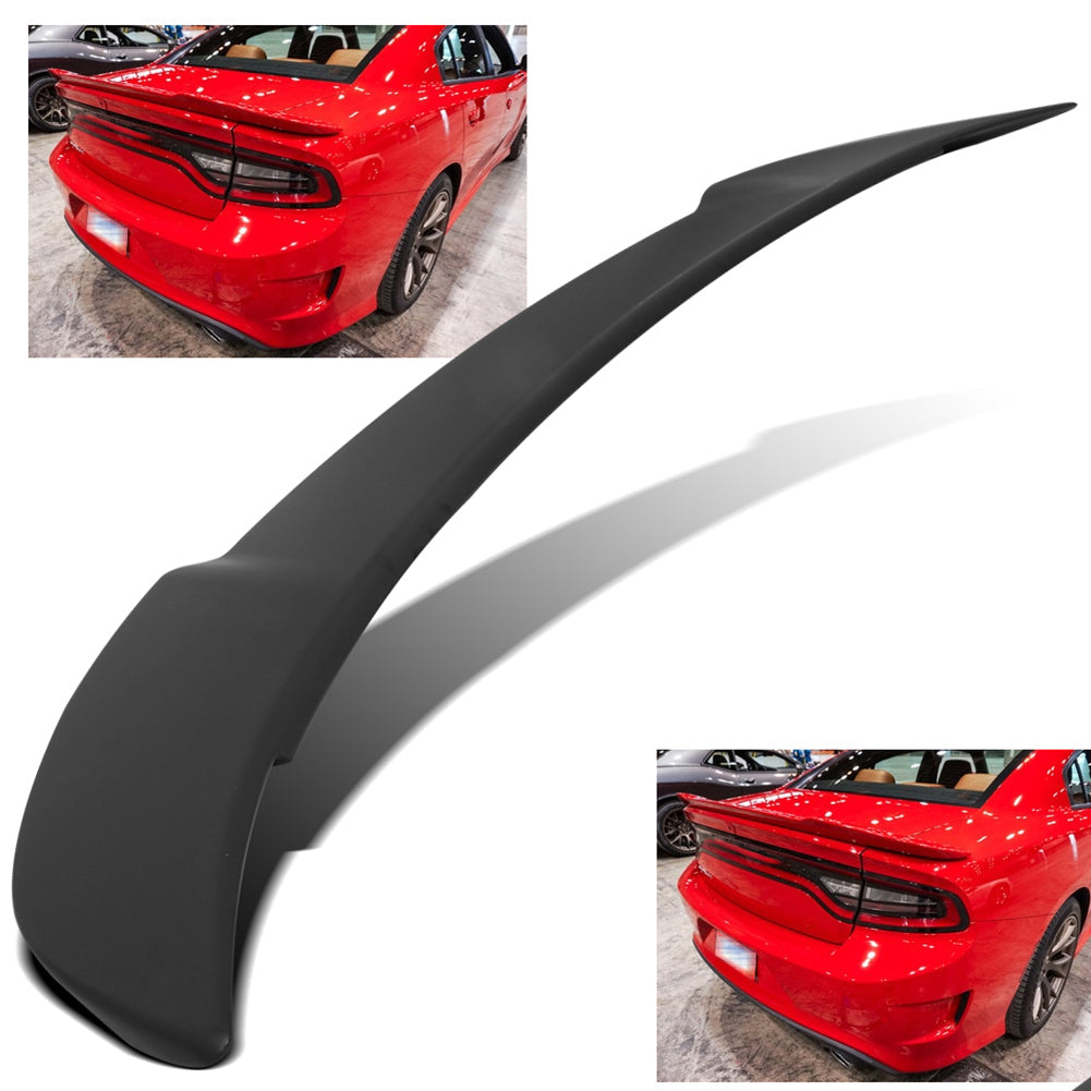 For 11-2018 Dodge Charger Hellcat Style Matte Black ABS Trunk Deck Spoiler Wing Lab Work Auto